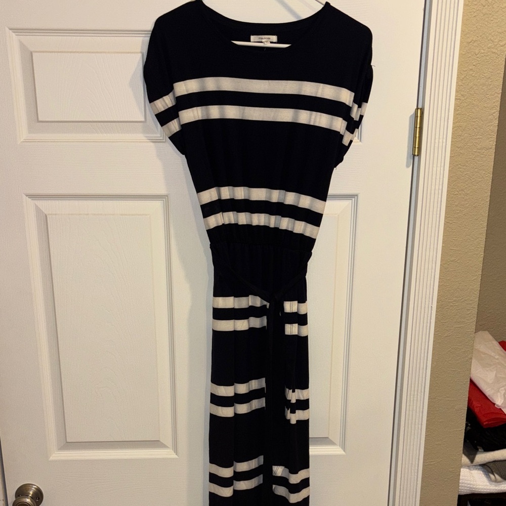Maurices Black and White Striped Maxi Dress